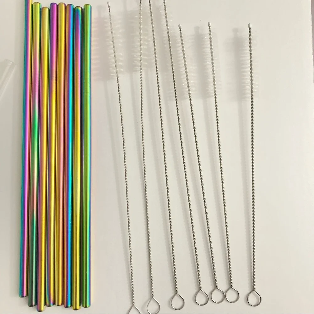 Colorful Reusable Straw Set with Cleaning Brushes 24